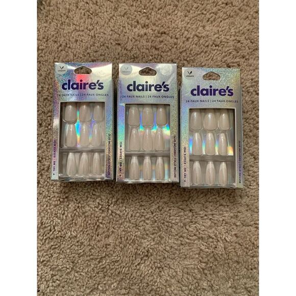 NWT Claire's Press-On Nails 3-Pack Bundle - Picture 1 of 16